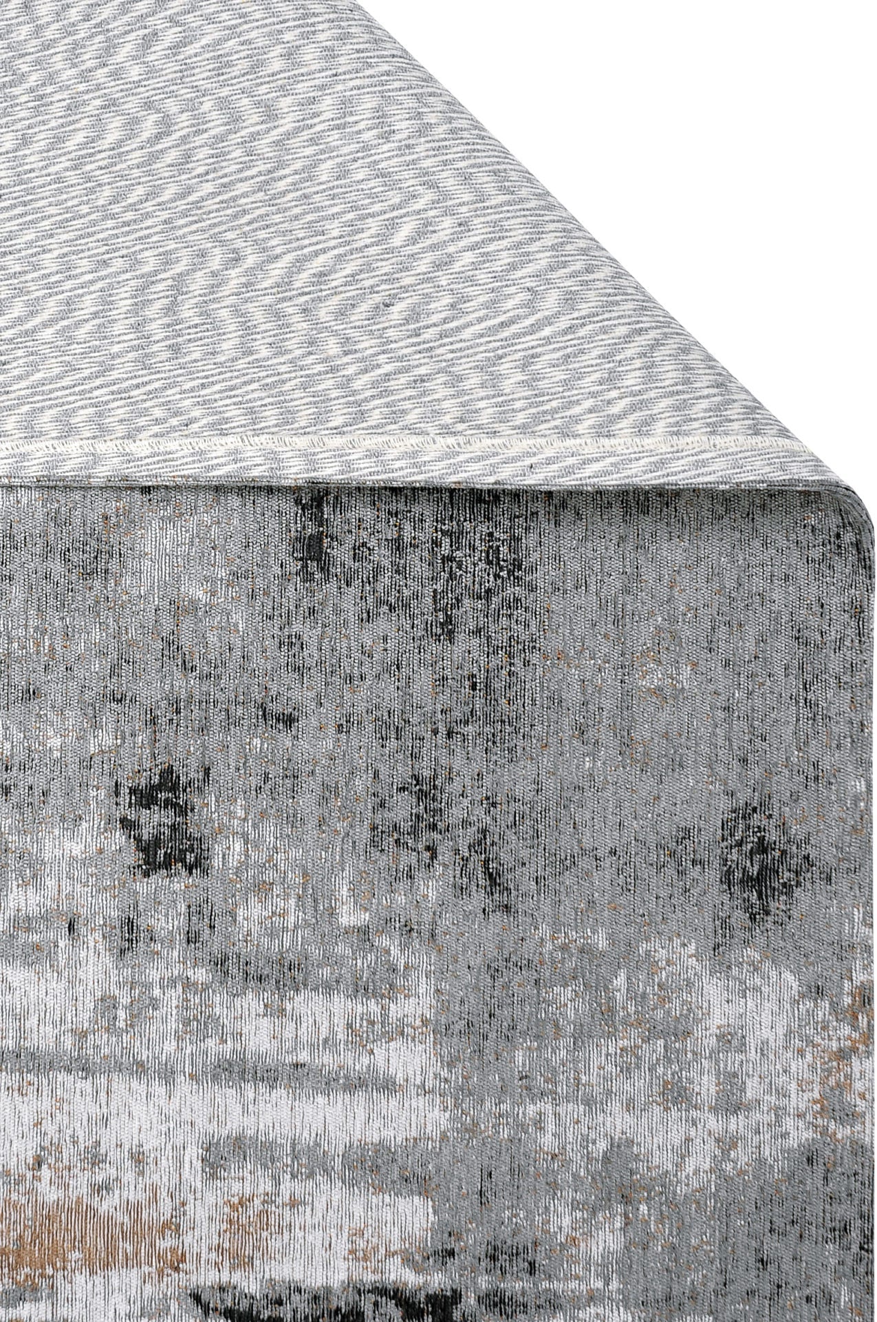 DECO RUGS Gray Rug with Brown and Black