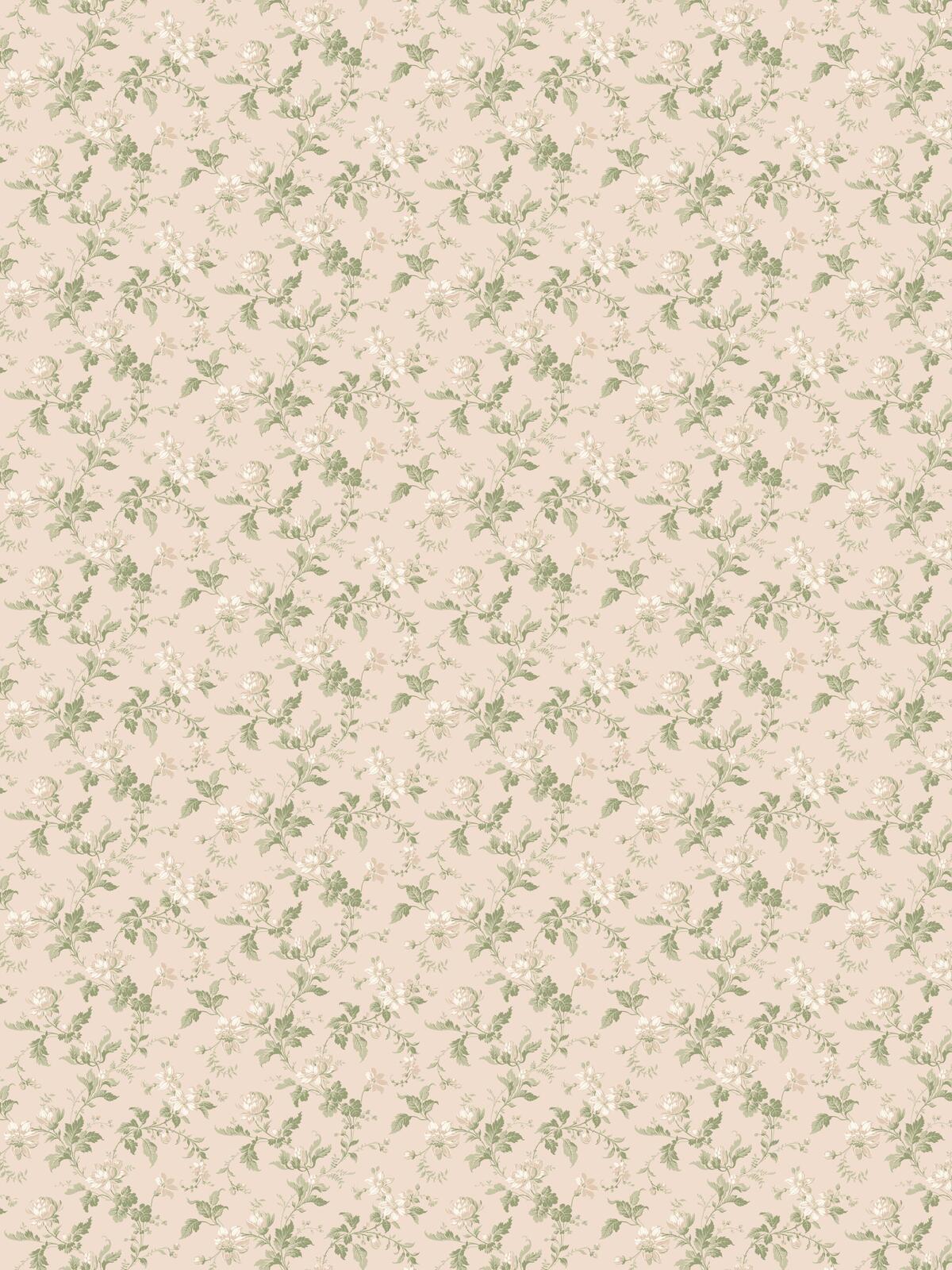 Vlies-Tapete mit pflanzlichem Muster BLOMSLINGA in Rosa mit Grün