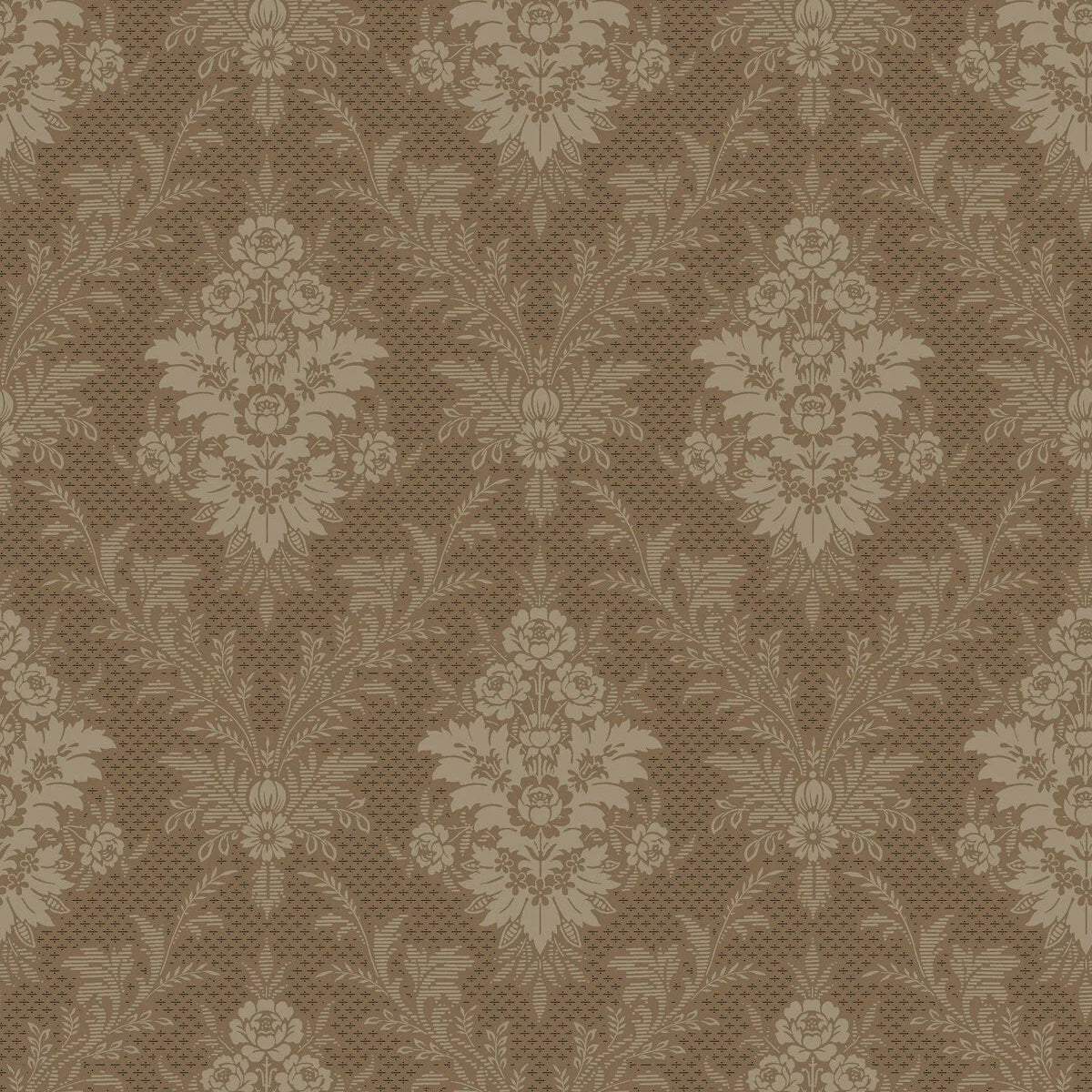 Vlies-Tapete mit pflanzlichem Muster SOFIA braun mit beige