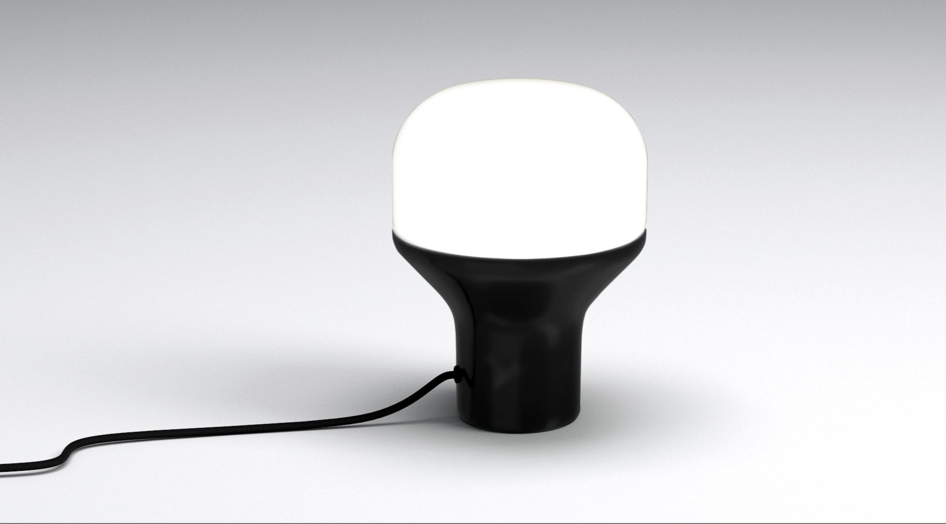 Lampa stołowa DELUX opalowe szkło z czarną podstawą