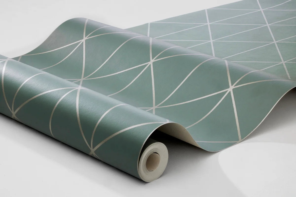 Vlies-Tapete mit geometrischem Muster DIAMONDS grün