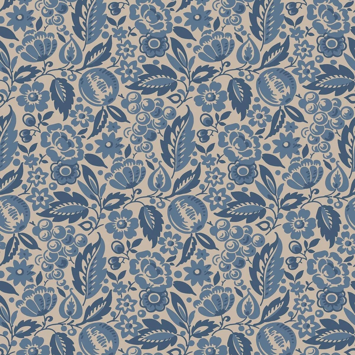 Tapete mit floralem Motiv ELISE in Blau