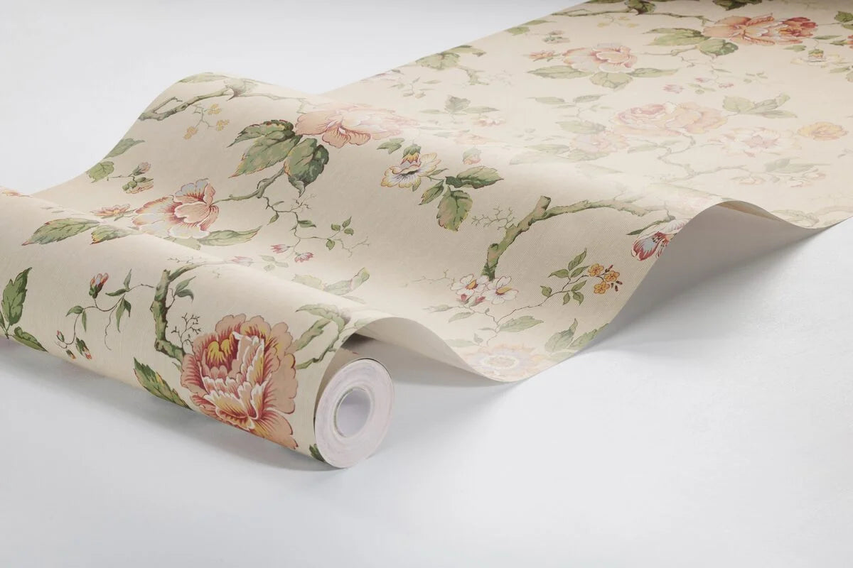 Tapete mit Pflanzenmotiv ROSENTRAD beige