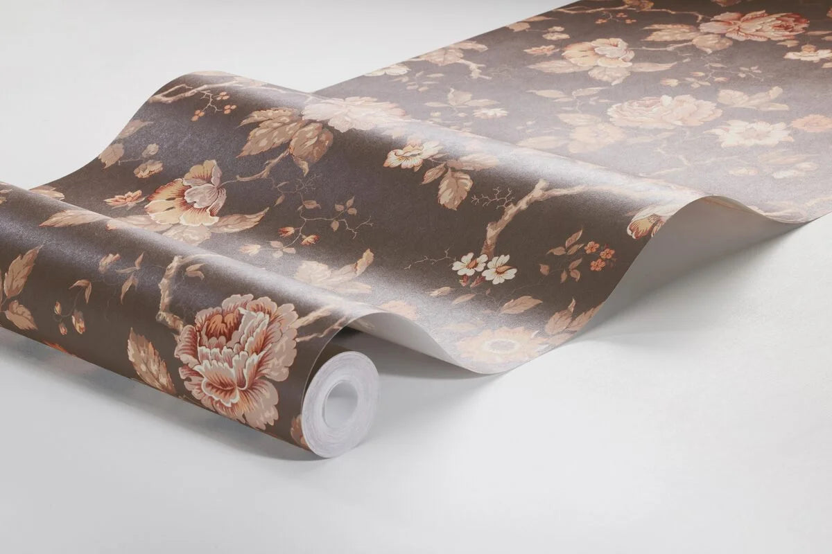 Tapete mit Pflanzenmotiv ROSENTRAD braun