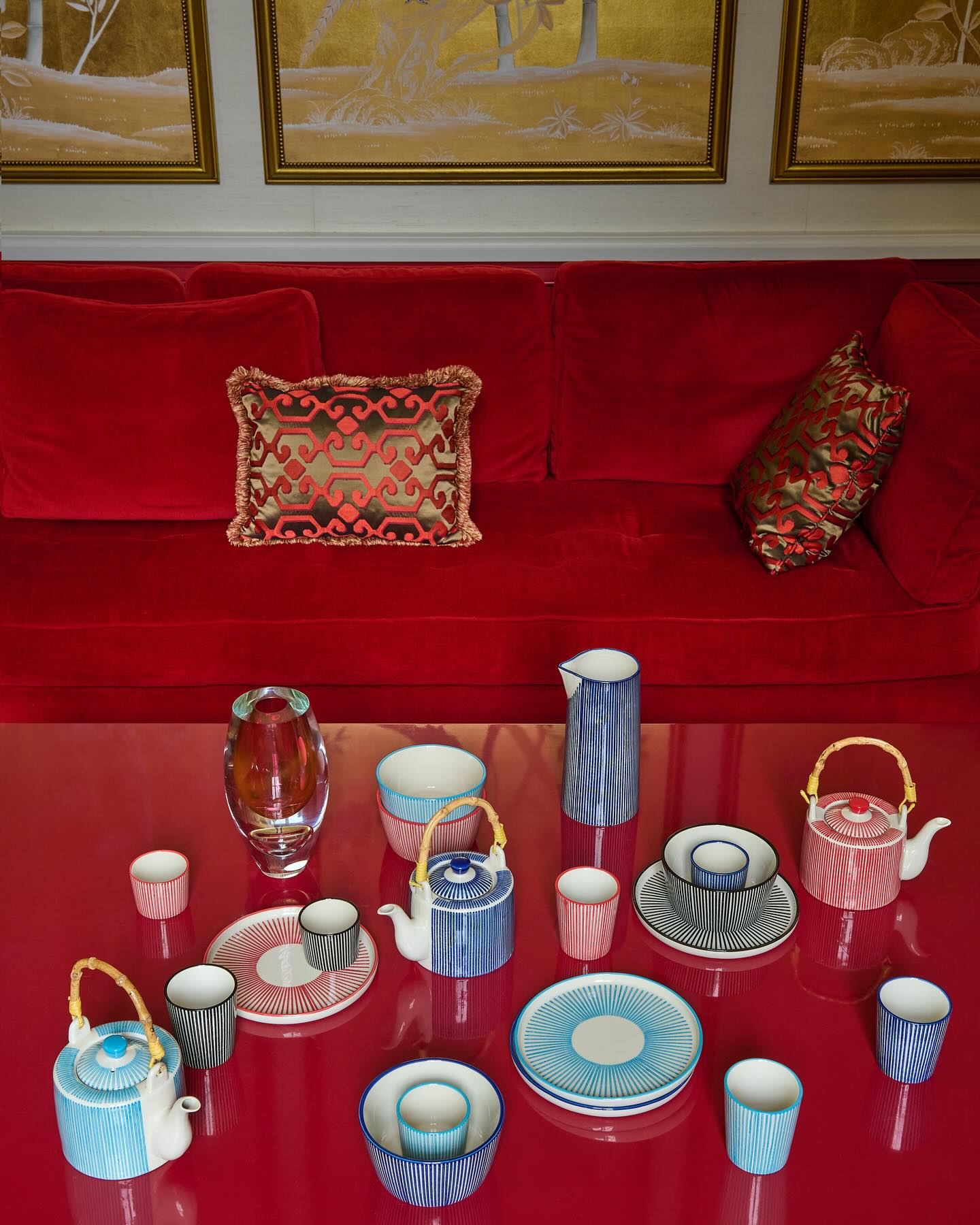 MARINE STRIPED Espressotassen-Set, farbiges Steinzeug