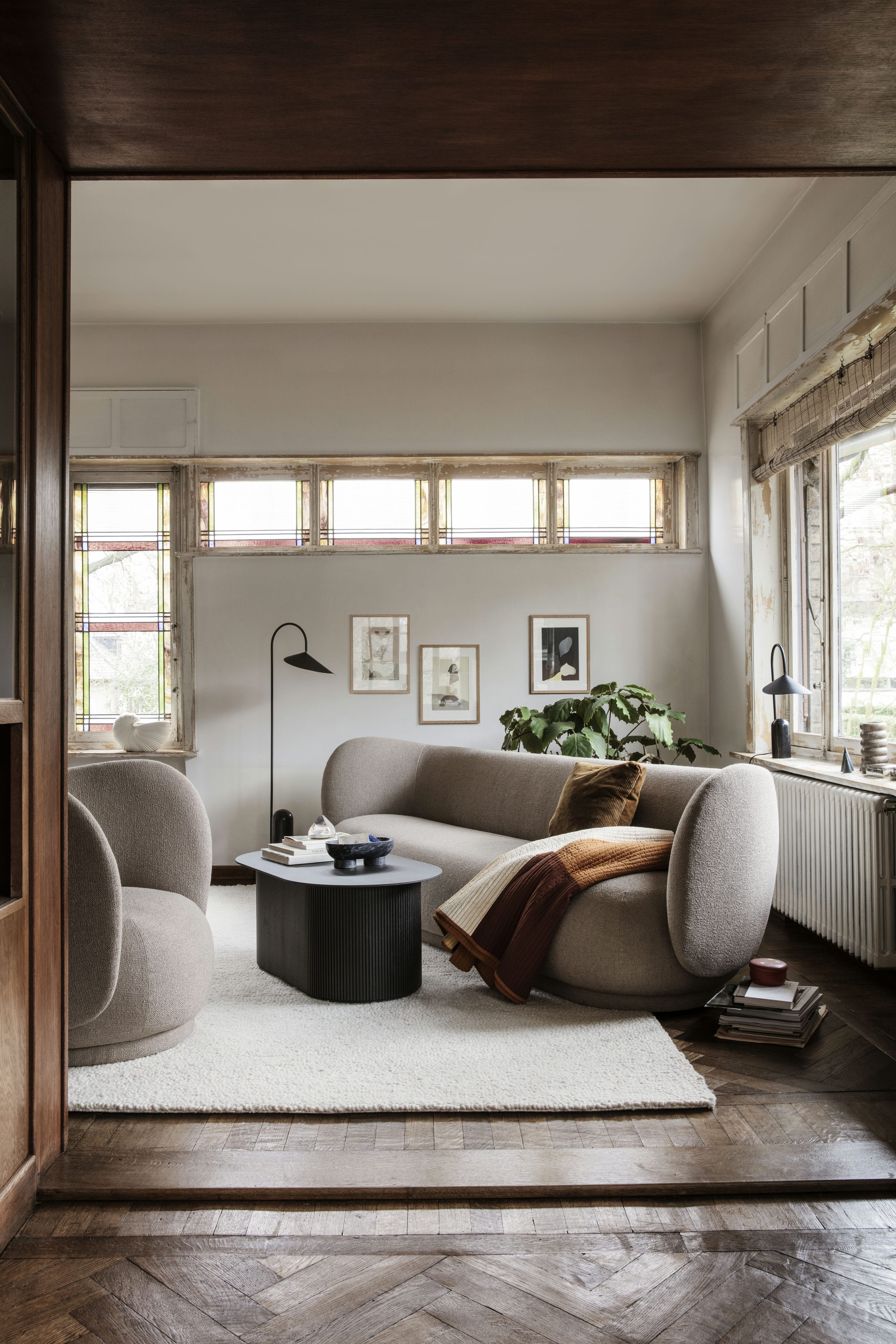 Rico bürstete 4-Sitzer-Sofa warmes Grau