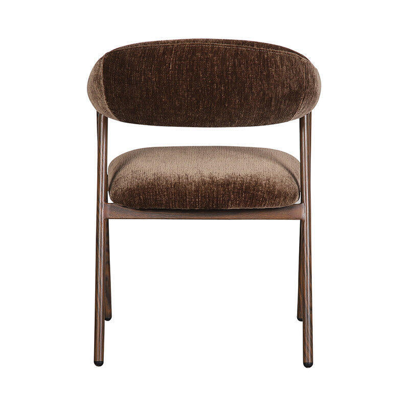 SCANDI Chair in Brown with Dark Wooden Base