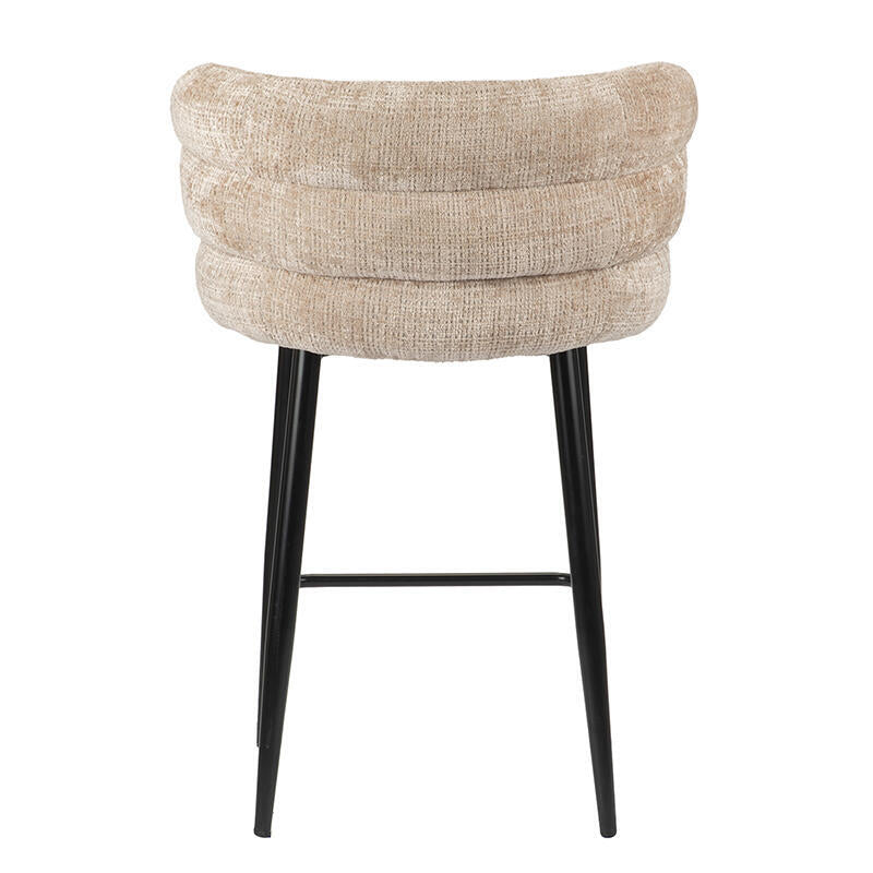 CLOUD Cream Beige Stool with Black Base
