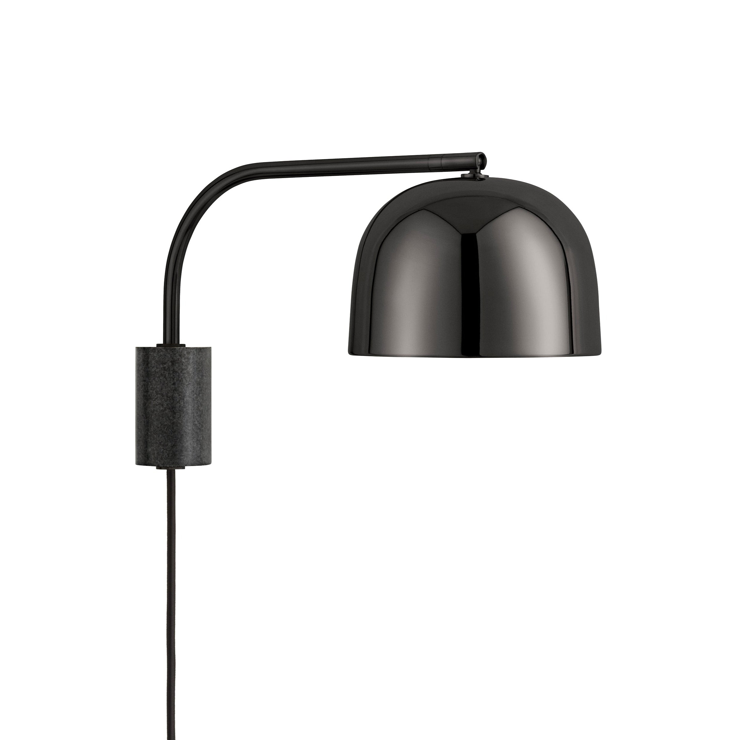 GRANT schwarze Wandleuchte mit schwarzem Granit