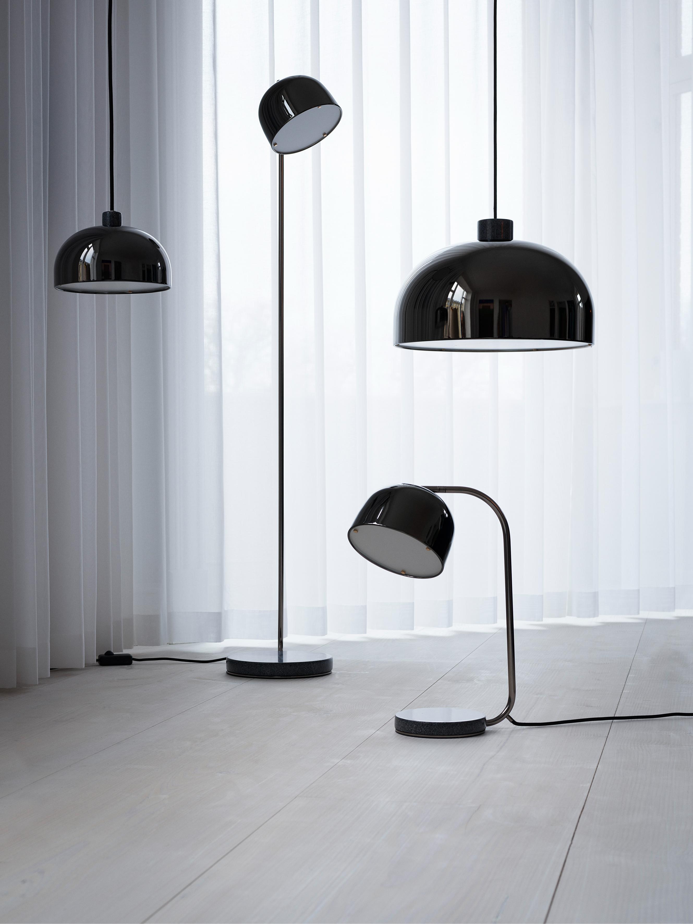 GRANT black pendant lamp with black granite