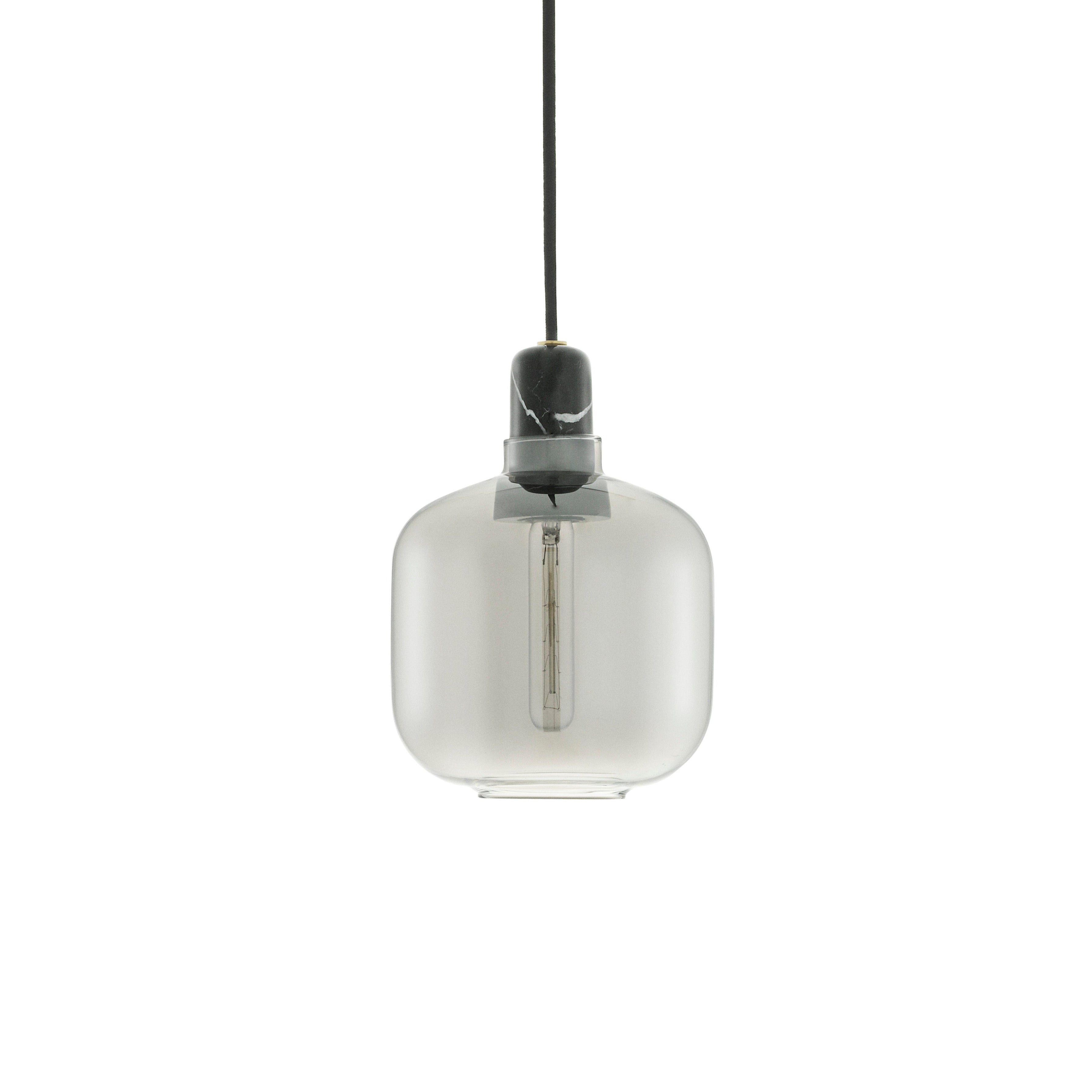 AMP Pendelleuchte Rauchglas mit schwarzem Marmor