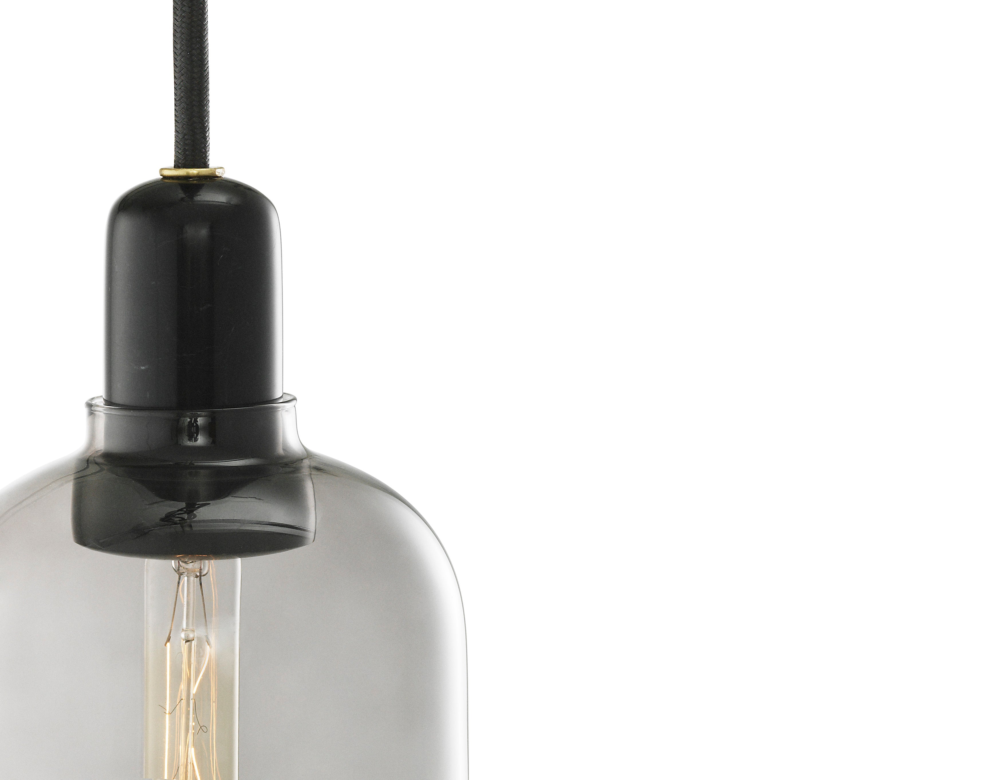 AMP Pendelleuchte Rauchglas mit schwarzem Marmor