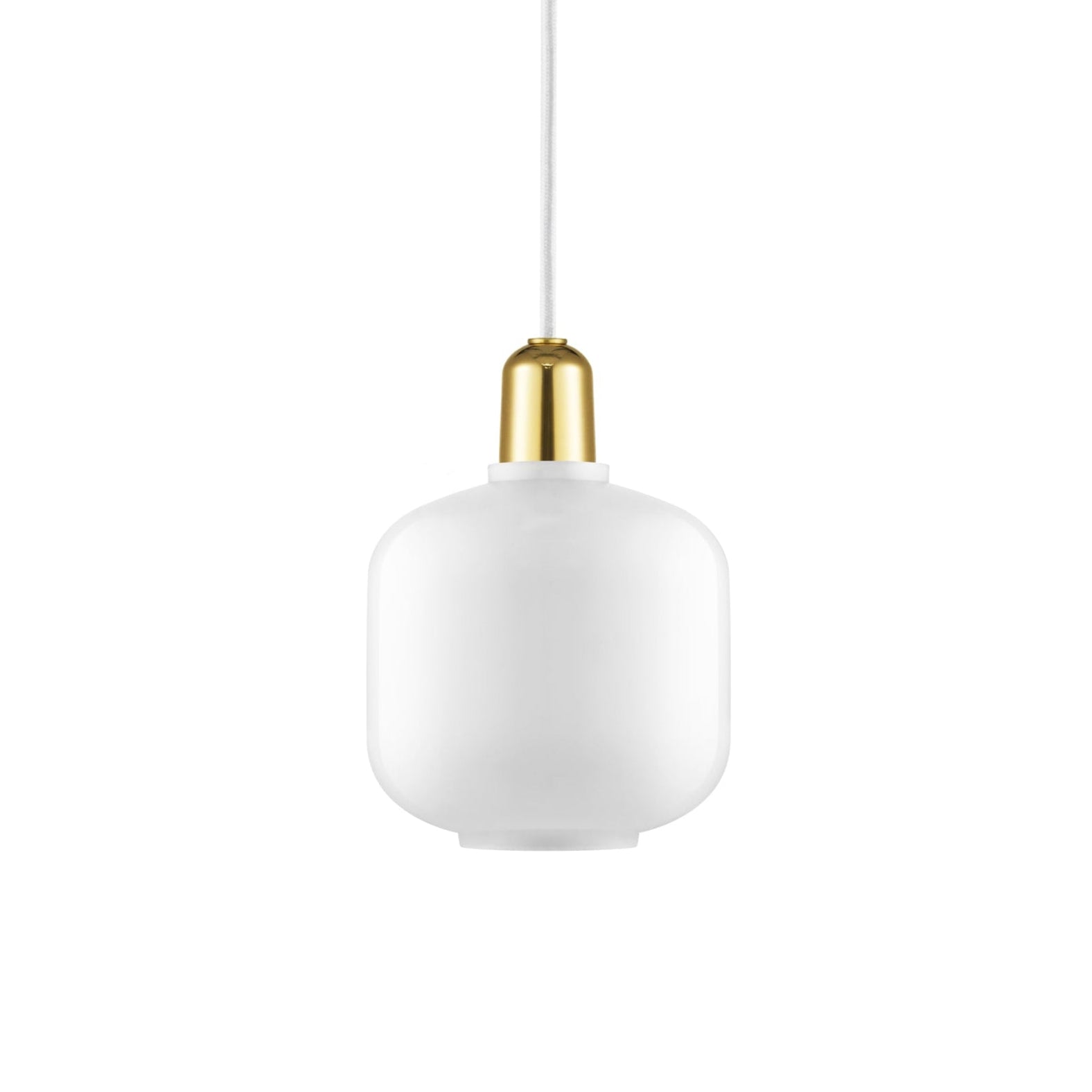AMP pendant lamp with white glass and gold finish