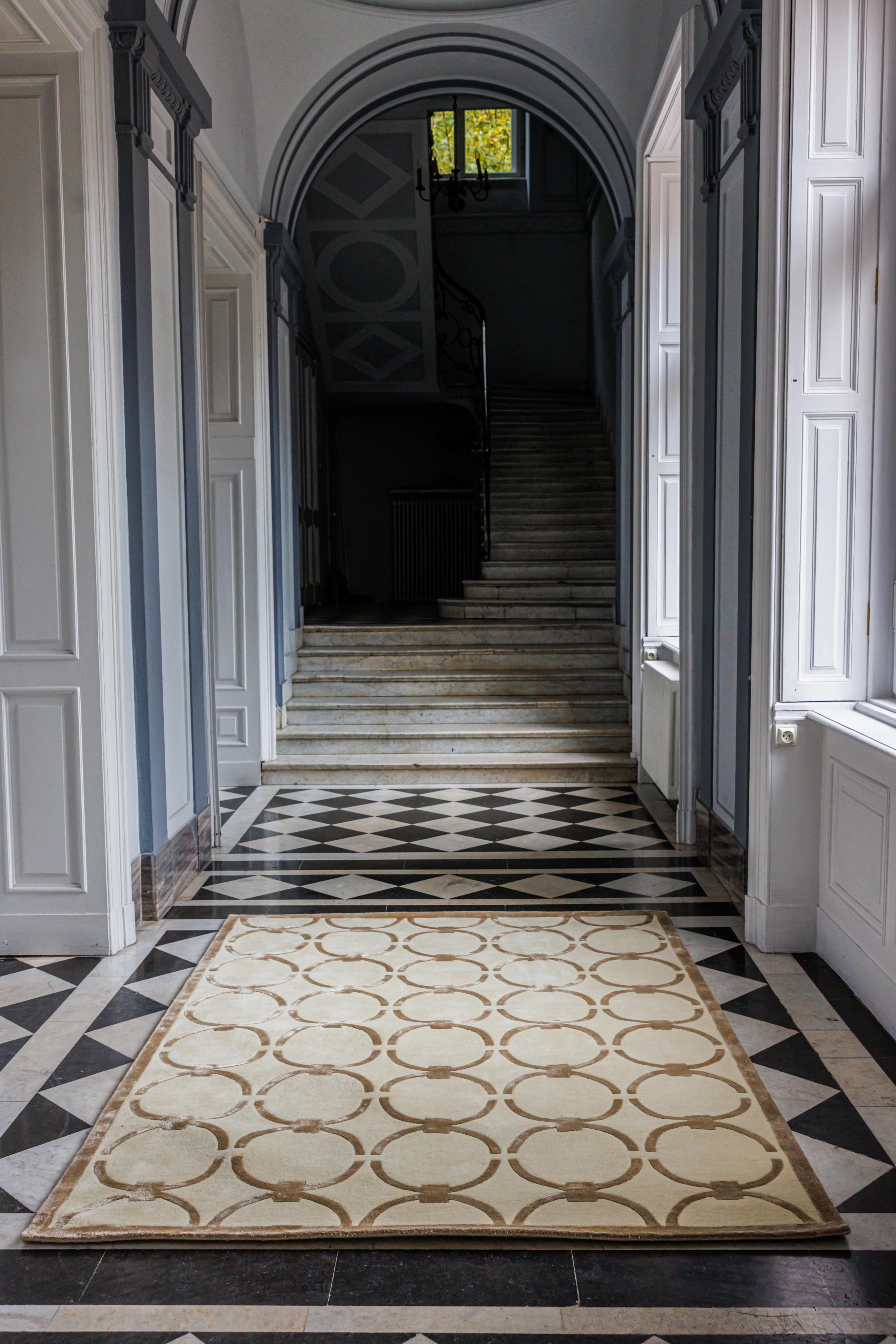 GLAM cream rug with beige geometric pattern