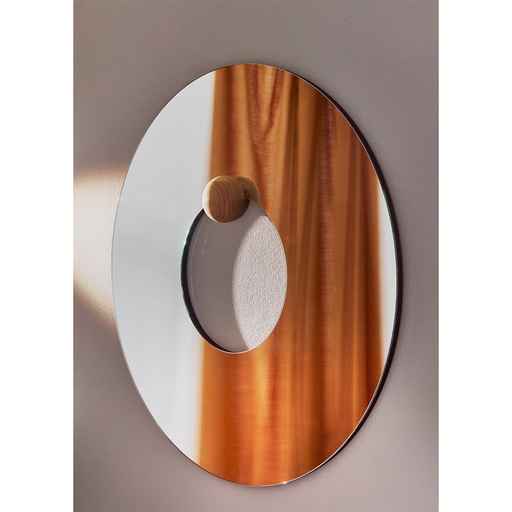 Rundes Lustro CASTELLUM aus Eichenholz