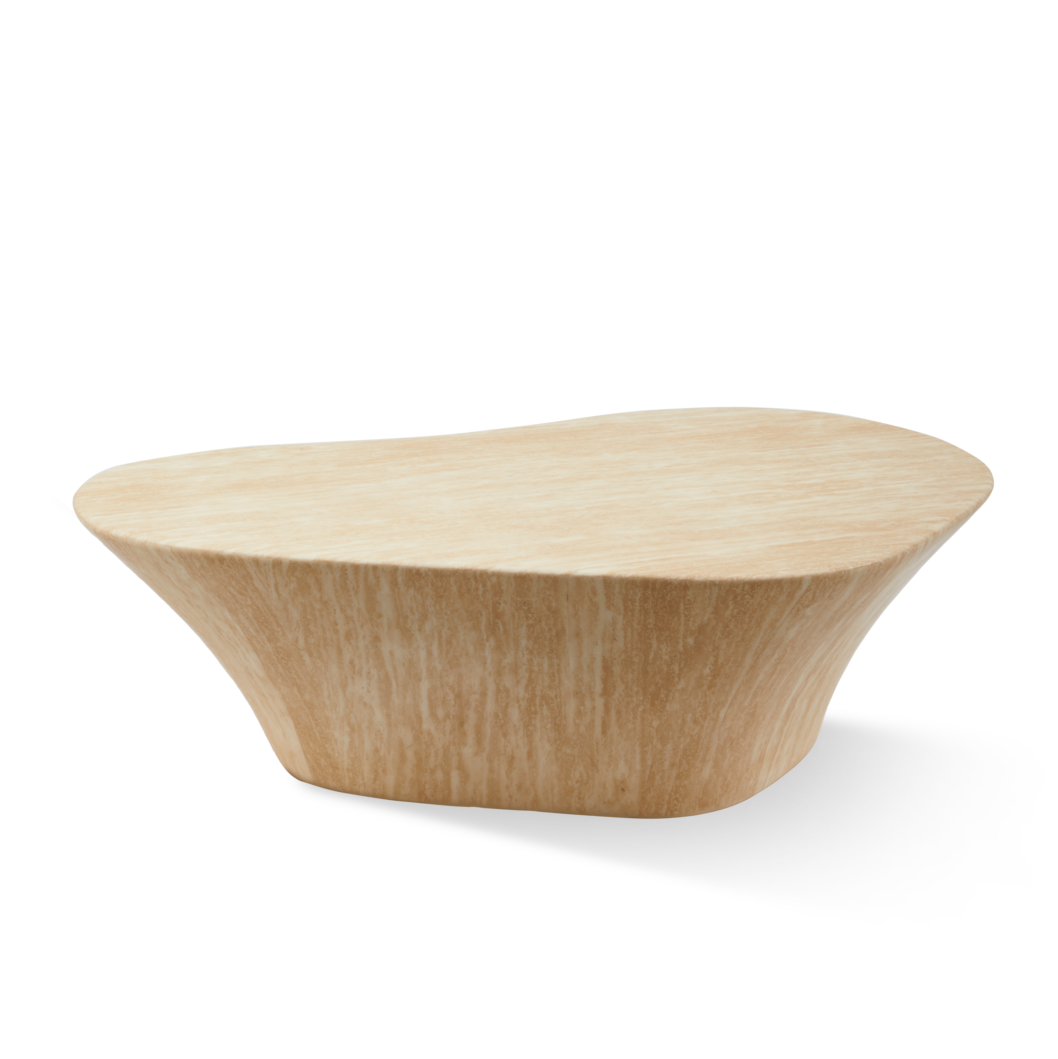 Kaffeetisch OVAL MARBLE LOOK beige