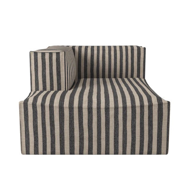 Left-facing chaise longue CATENA Louisiana black with sand