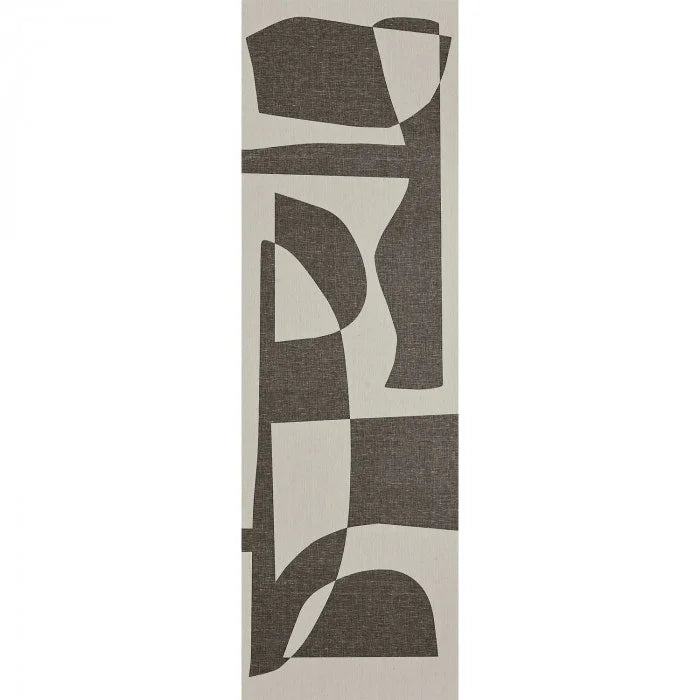 Textile mural with geometric pattern CONCORDANCE beige with brown