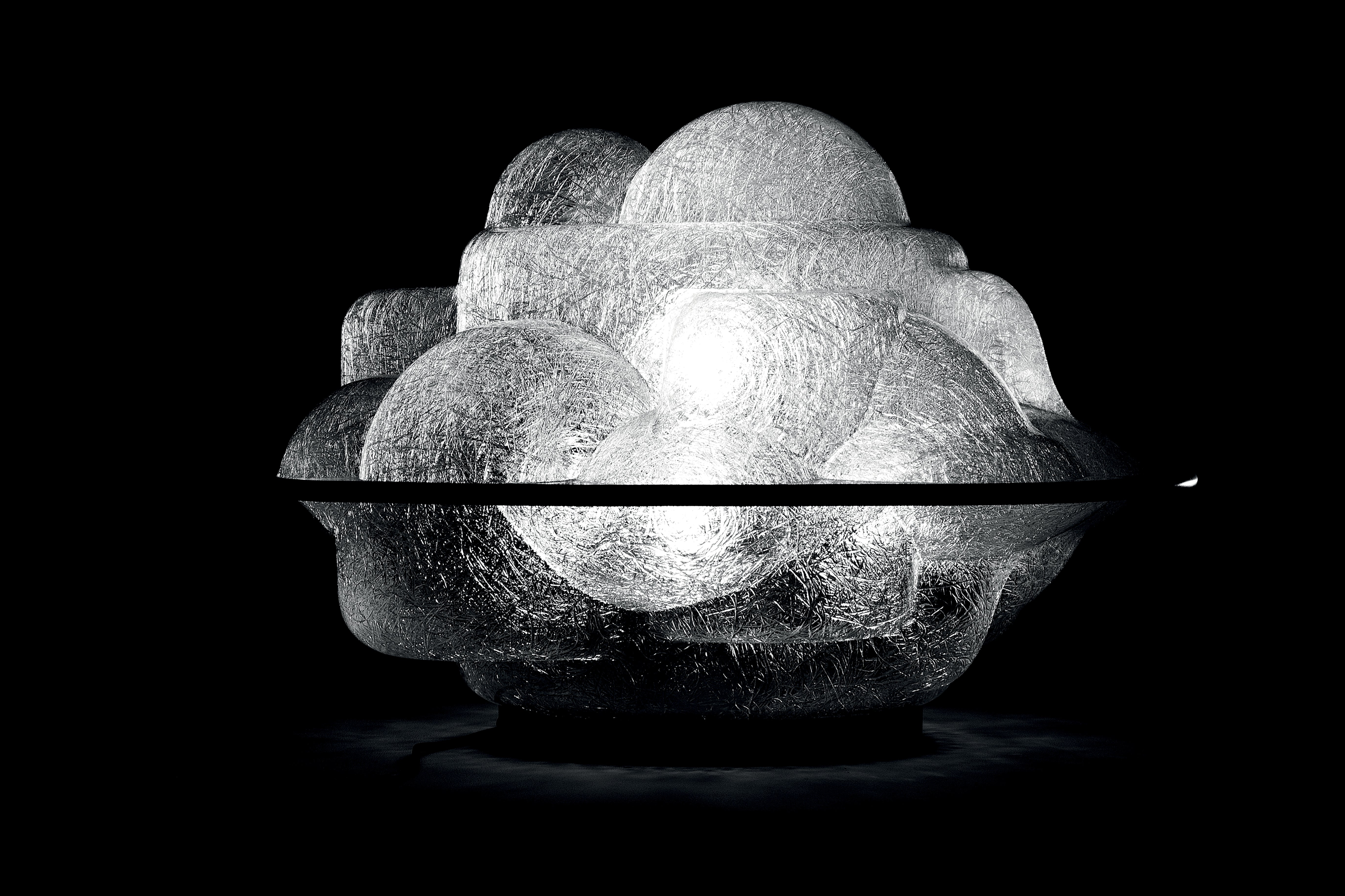 PROFITEROLLE Table Lamp in Transparent with Black