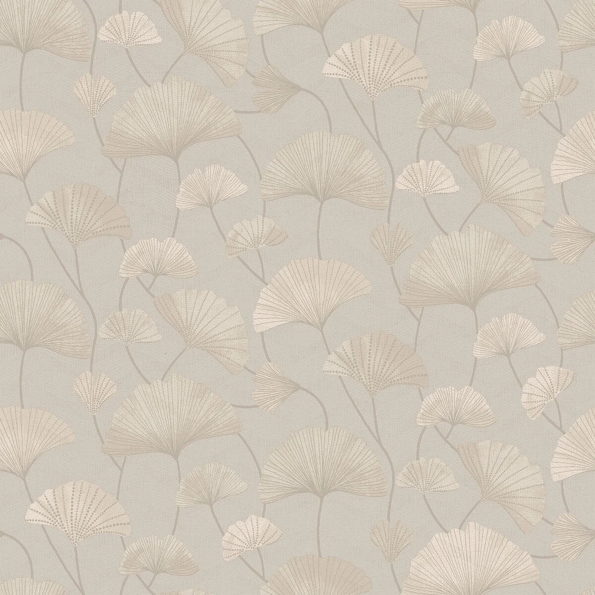 Structural wallpaper with a botanical motif SOPHIA gray-beige