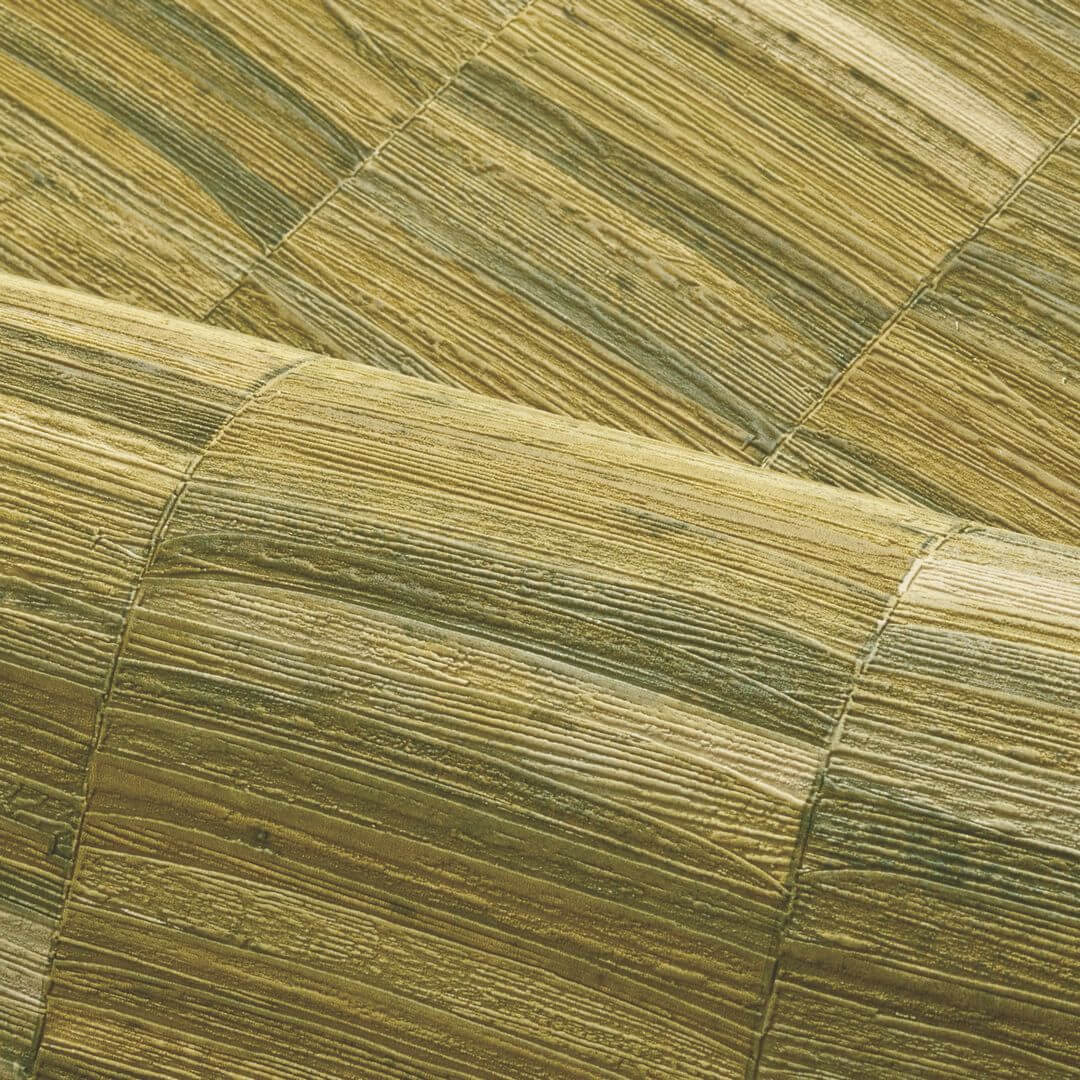 Structural wallpaper in stripes imitating a plant weave STYLOSA - OLIVE olive
