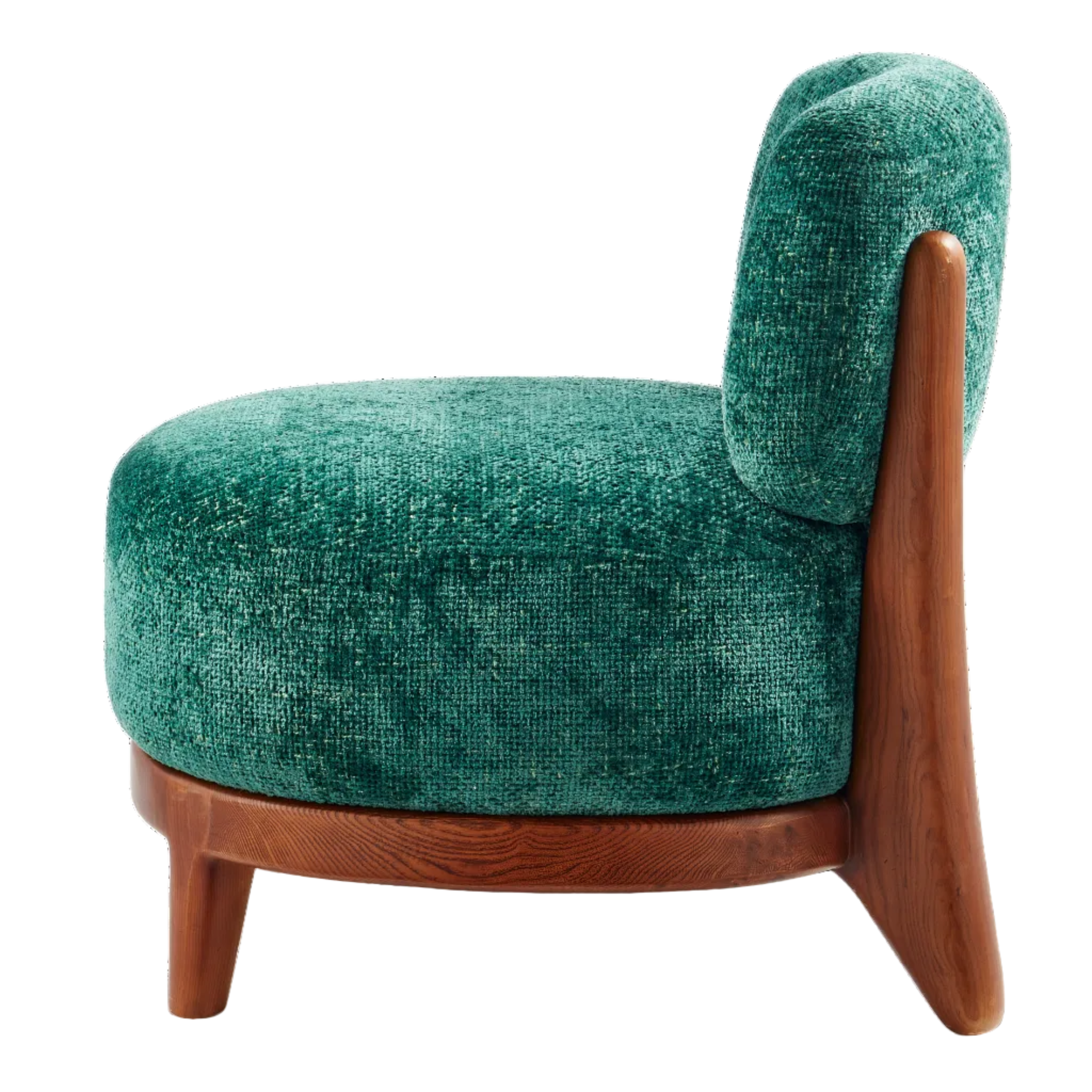 FIZZ Armchair Dark Green with Wooden Base