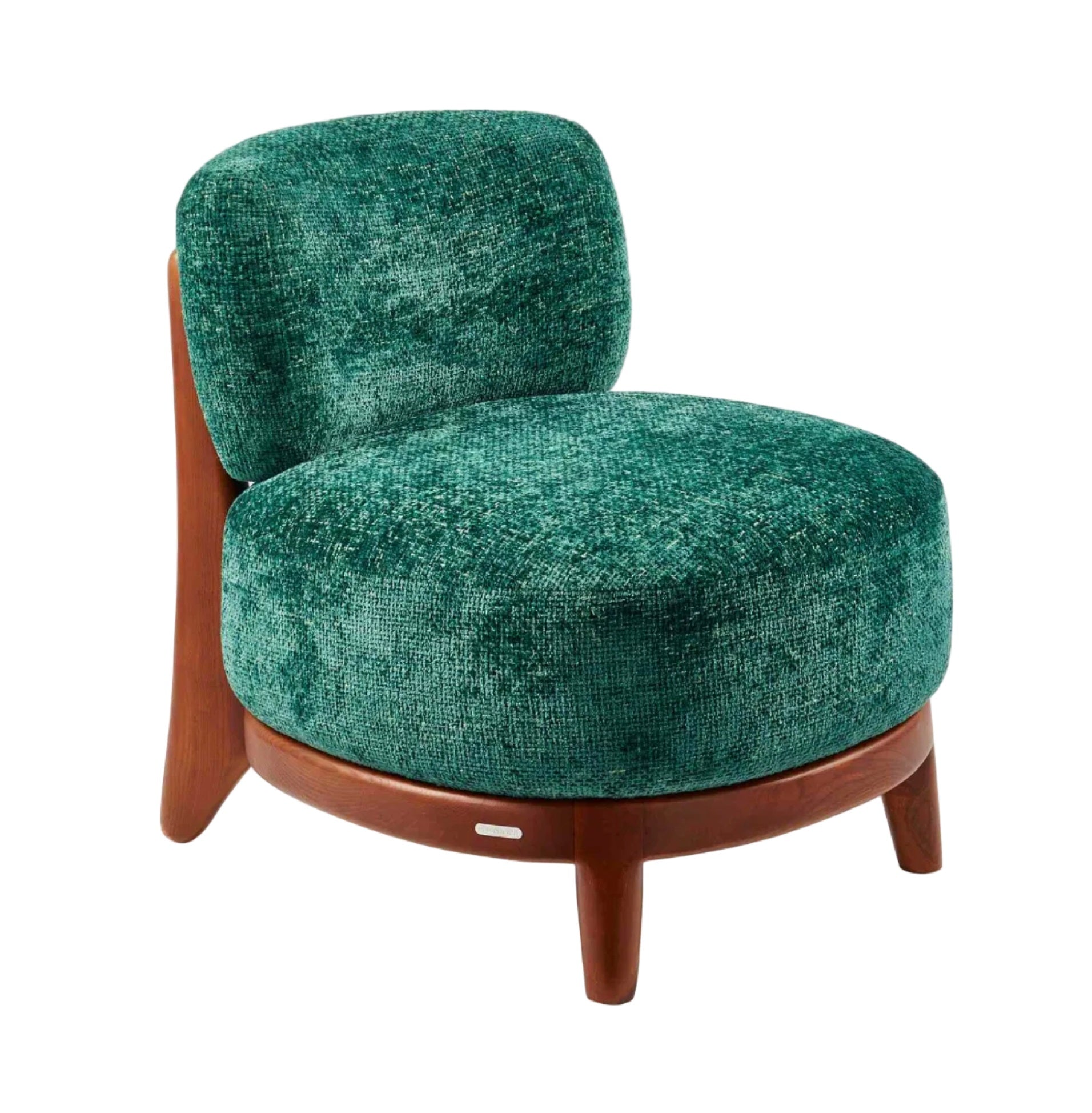 FIZZ Armchair Dark Green with Wooden Base