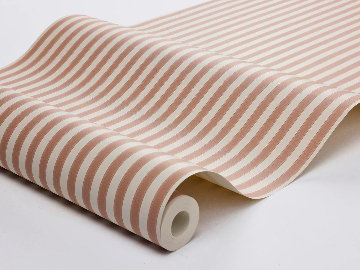 MÖLLE STRIPE Red and Beige Striped Wallpaper