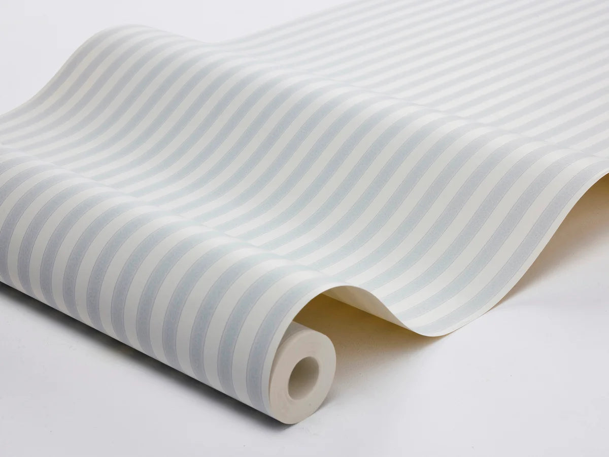 MÖLLE STRIPE Blue and Beige Striped Wallpaper