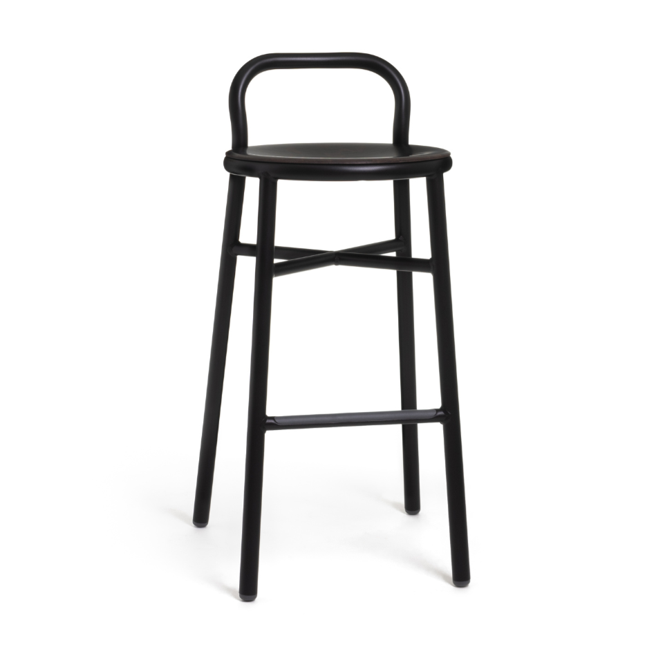 PIPE stool dark beech wood
