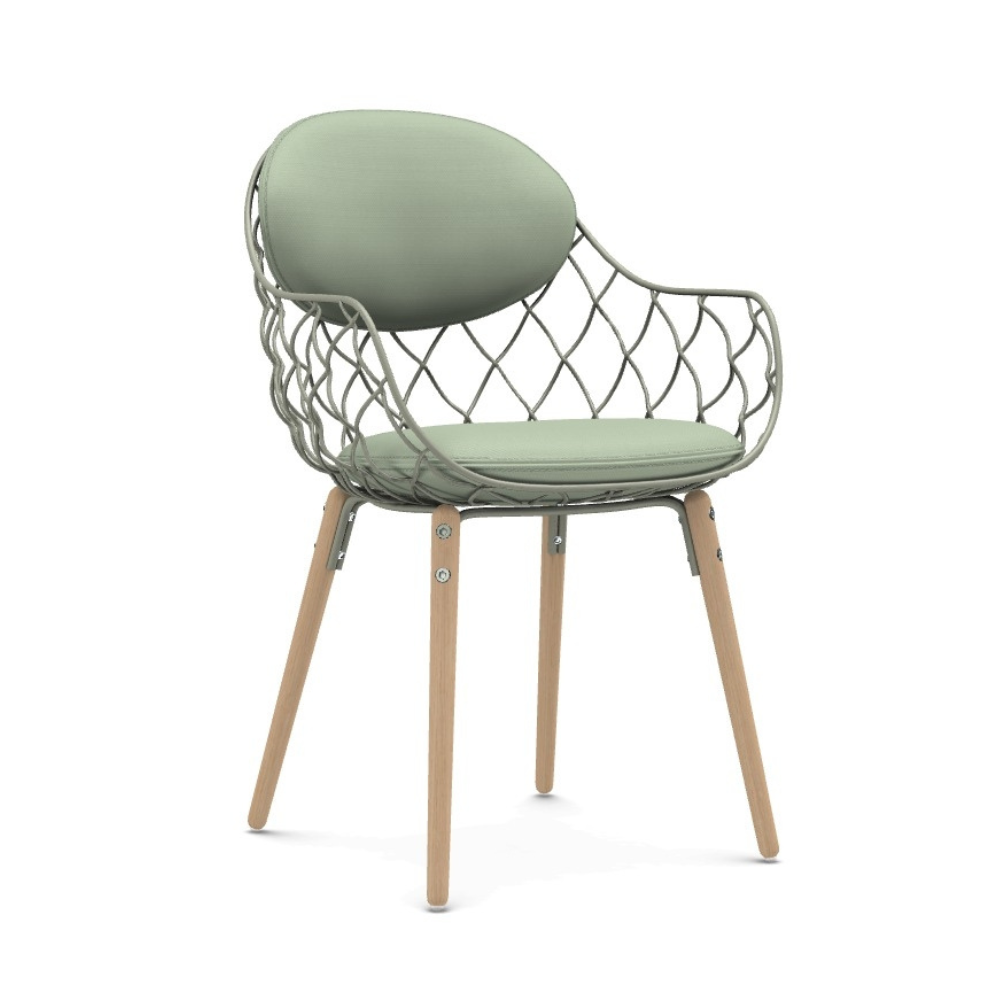 PIÑA chair in green with an ash base