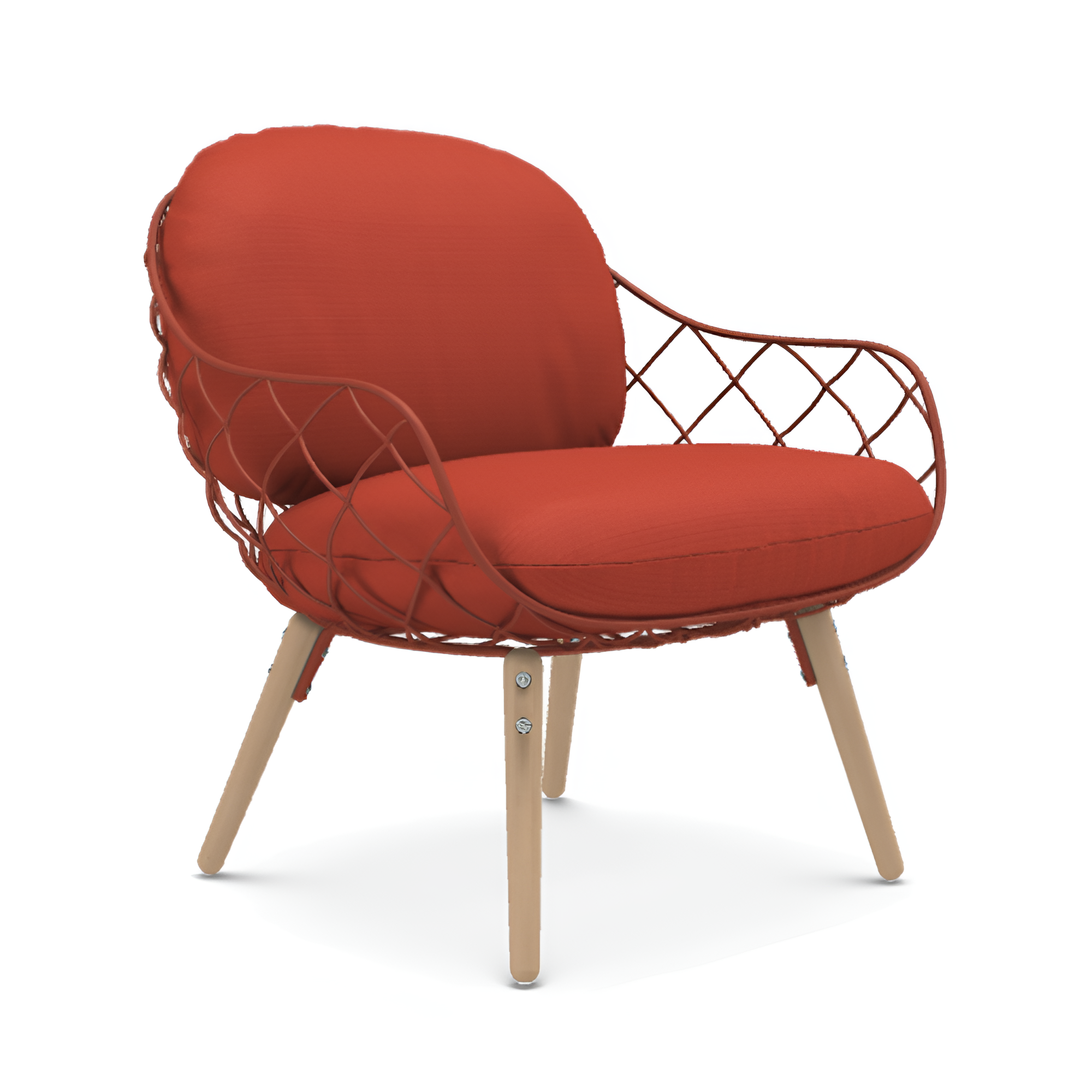 Roter Sessel PIÑA mit Eschengestell