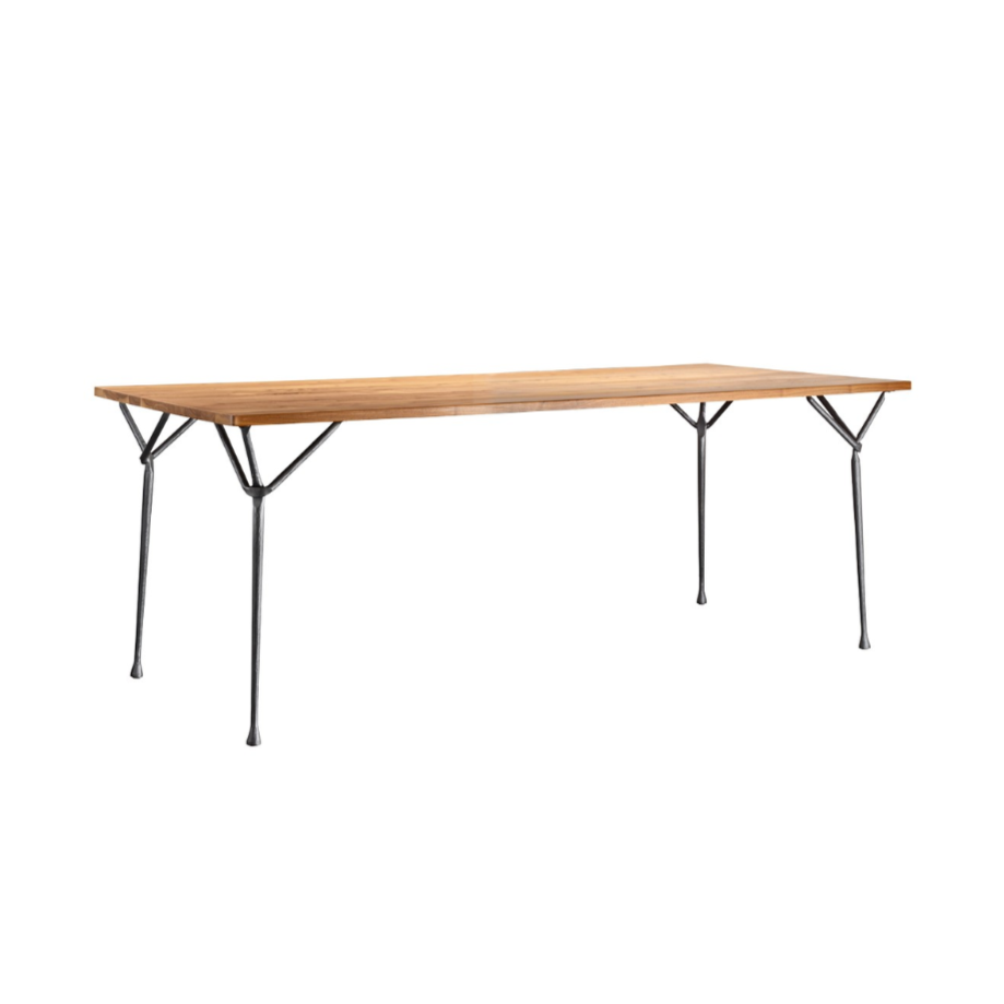 OFFICINA walnut wood table with anthracite base