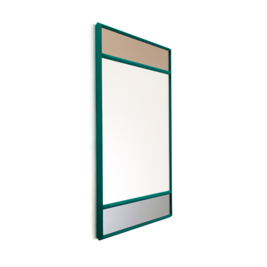 Rectangular mirror VITRAIL green frame