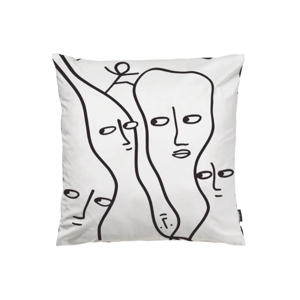 Reversible cushion PEACEFUL PLACE black and white