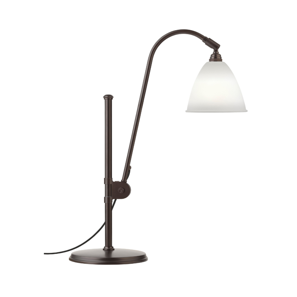 BESTLITE BL1 black table lamp with porcelain shade