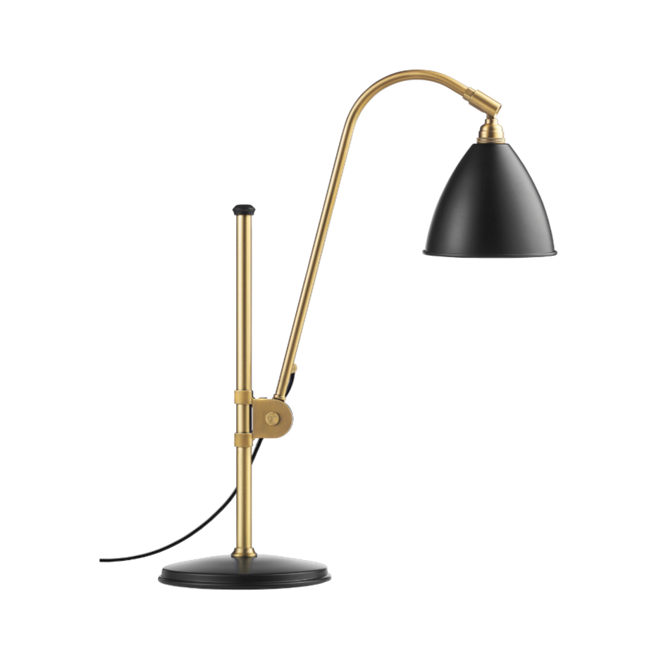 Tischlampe BESTLITE BL1 Messing mit schwarzem Schirm