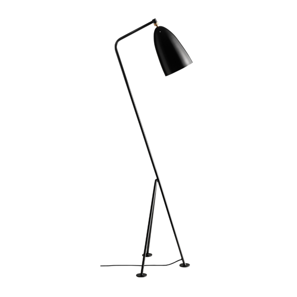 GRÄSHOPPA black matte tripod floor lamp