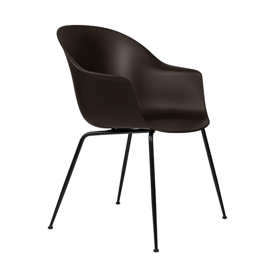 Stuhl BAT braun mit schwarzem Gestell