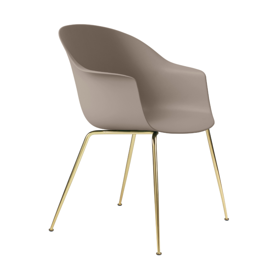 Stuhl BAT beige mit goldenem Fuß