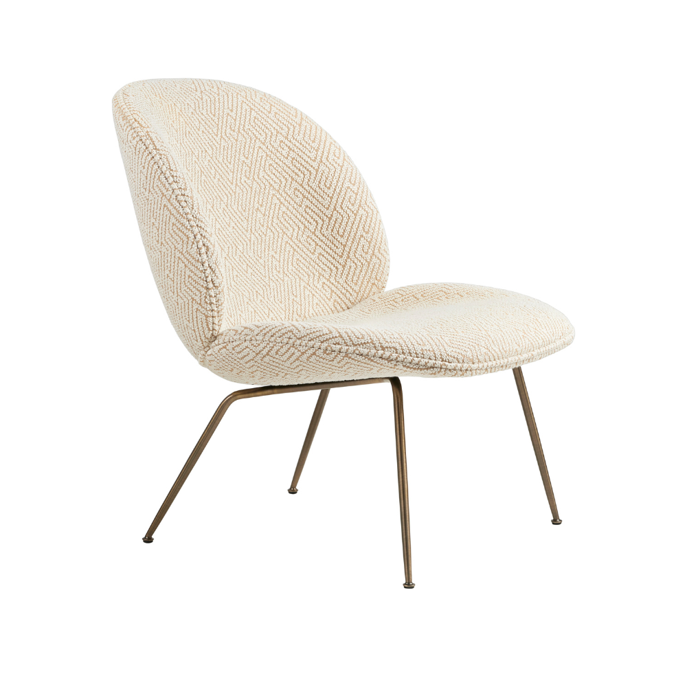 Polsterstuhl BEETLE mit messingfarbenem Gestell