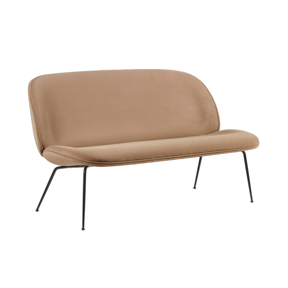 2-seater BEETLE sofa upholstered with a black base