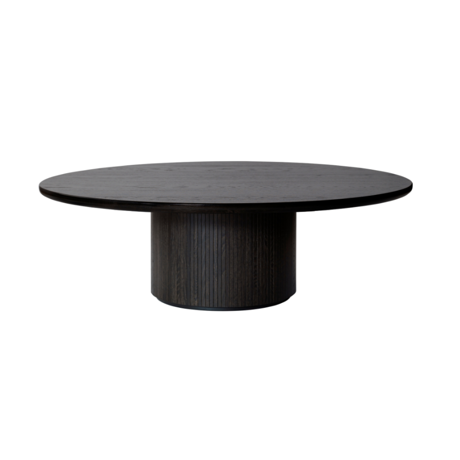 MOON black coffee table oak veneer