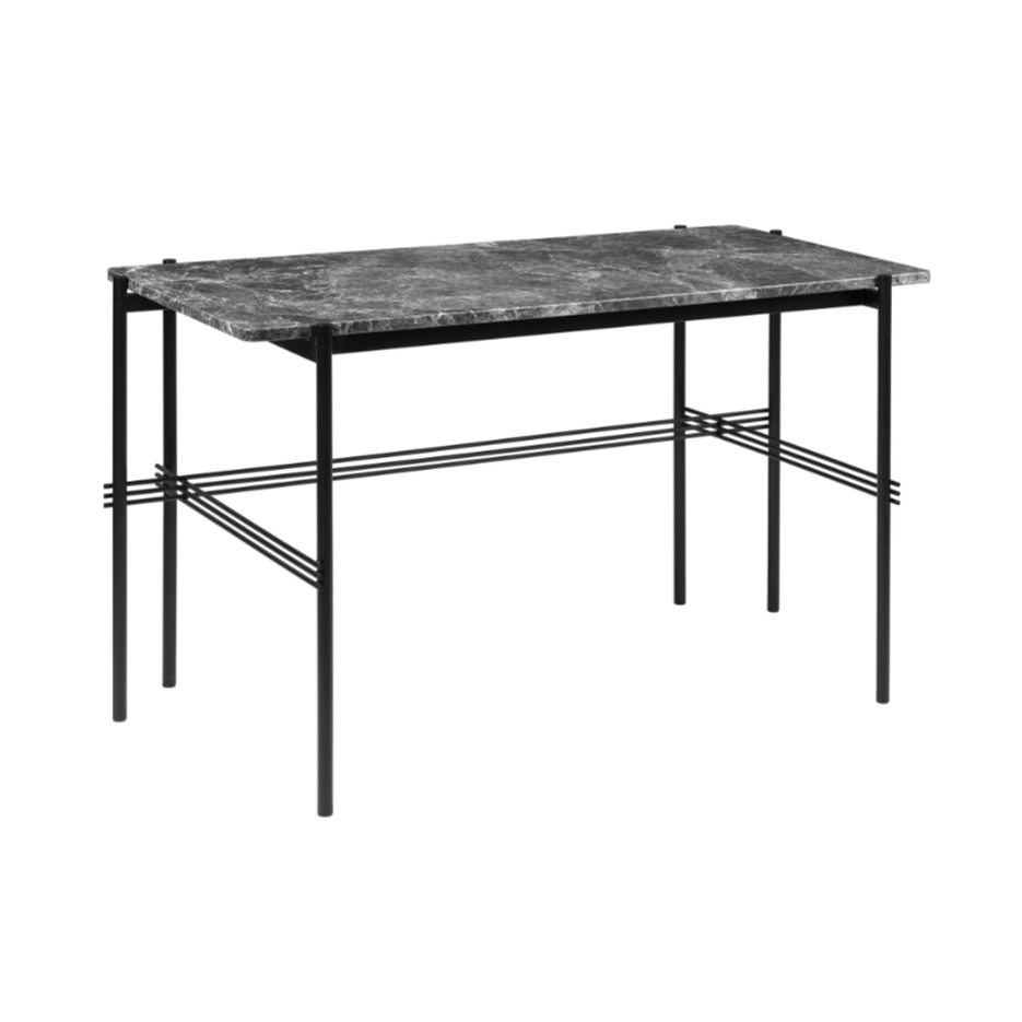 TS desk gray marble with black base
