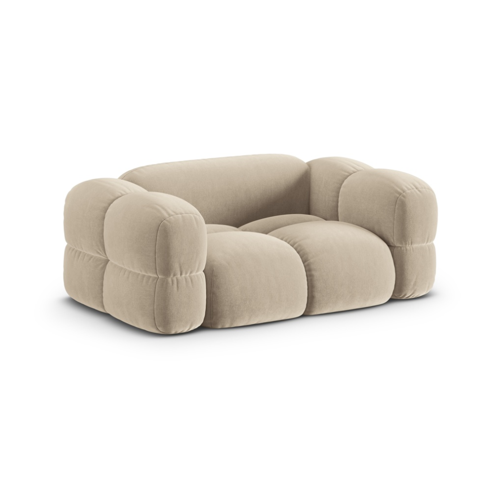 2-seater velvet sofa LORETTO beige