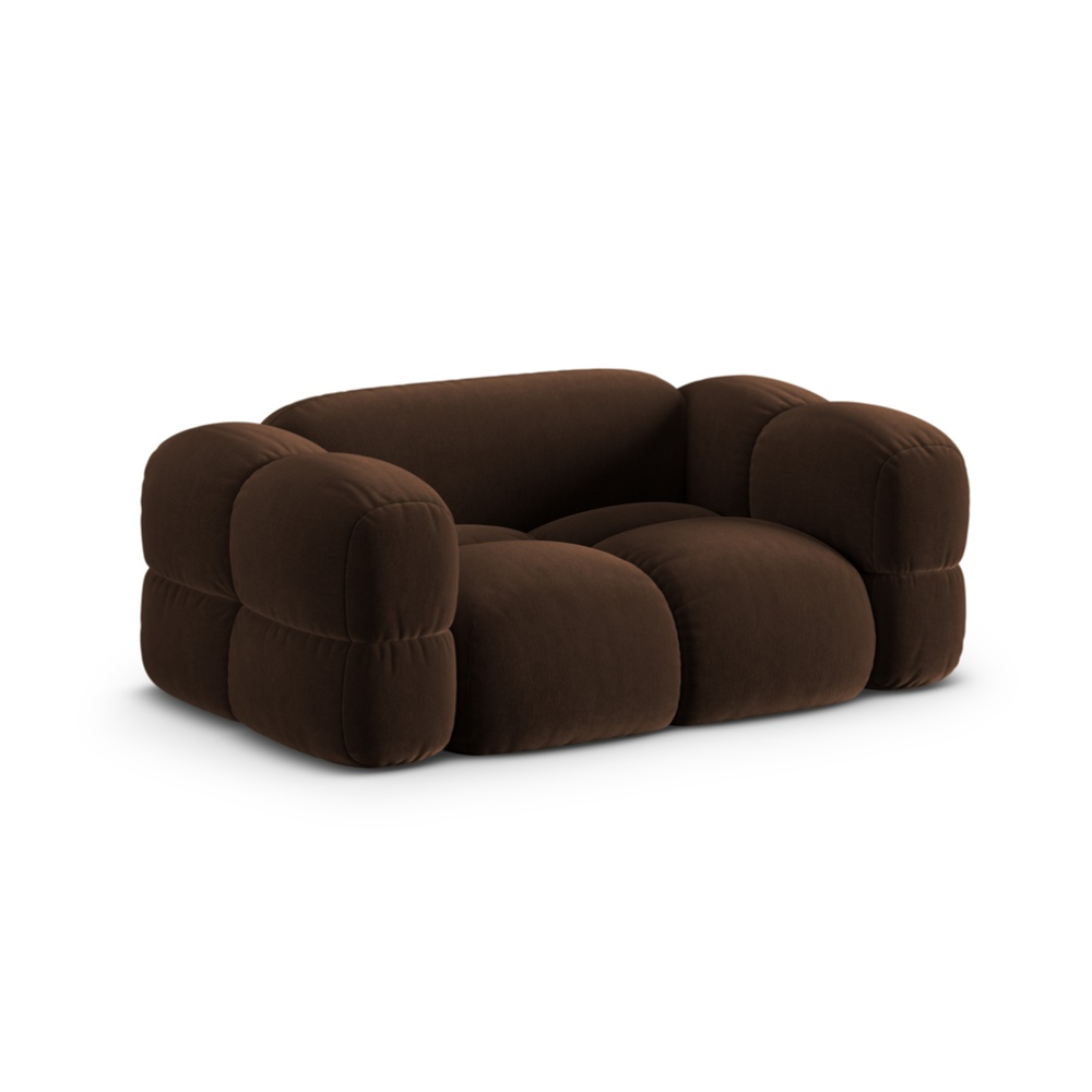 Sofa 2-sitzige Samt LORETTO schokoladenbraun