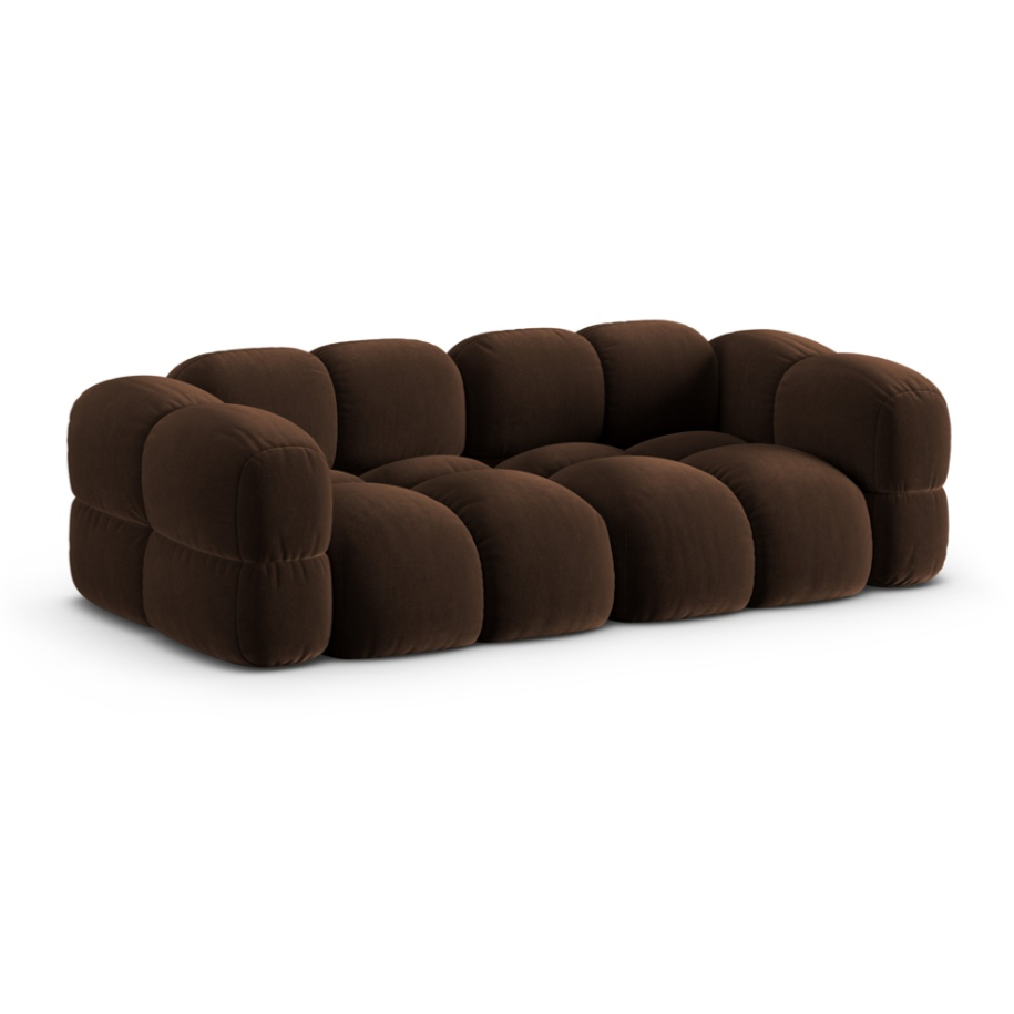 4-seater velvet sofa LORETTO chocolate