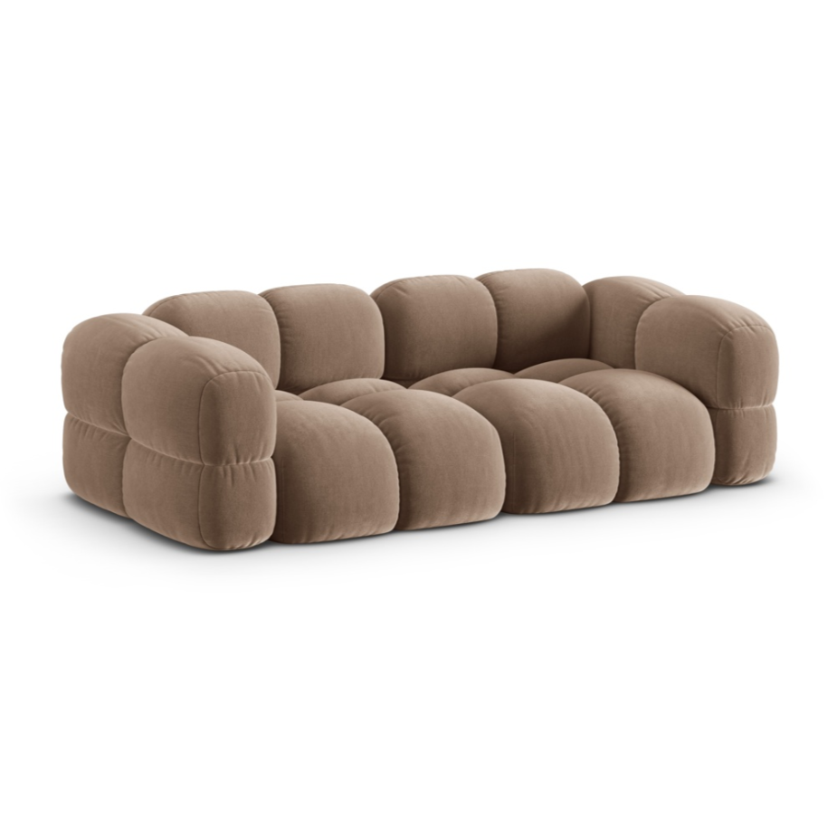 4-seater velvet sofa LORETTO dark beige