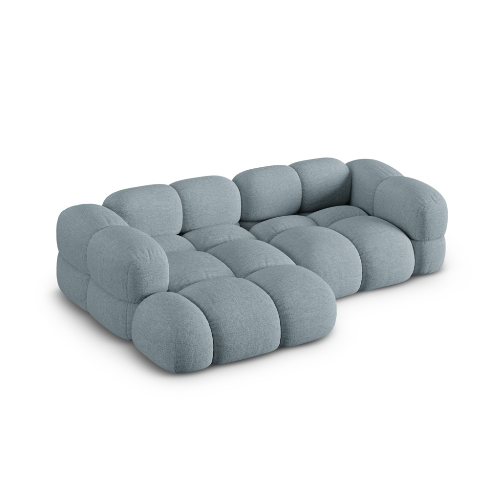 3-sitziger linker Ecksofa LORETTO pastellblau