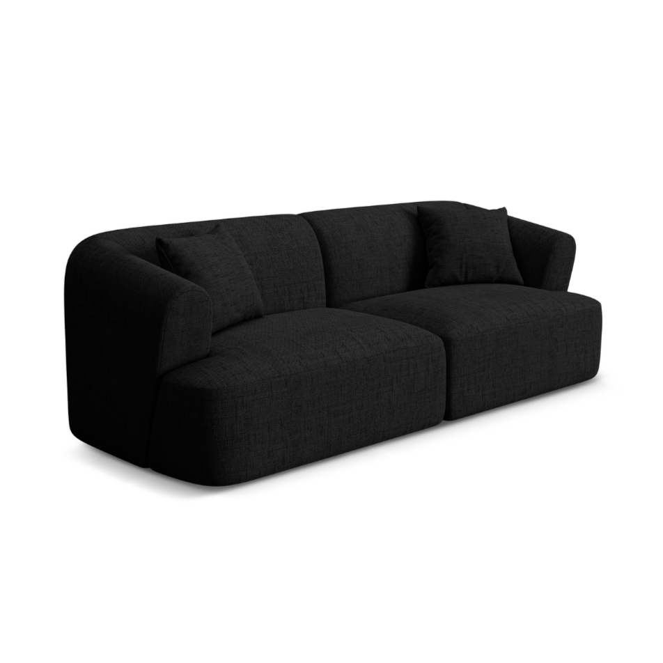 Sofa 3-osobowa CAMPI czarny szenil – Cosmopolitan Design